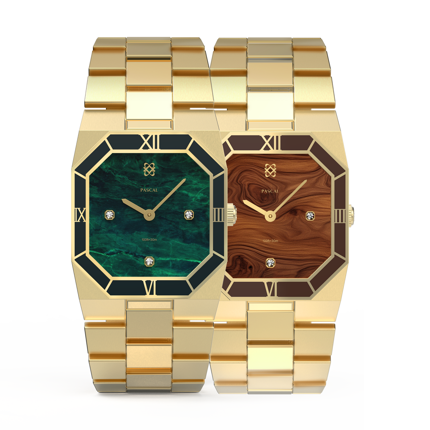 Octagonal Diamond Couple Watches