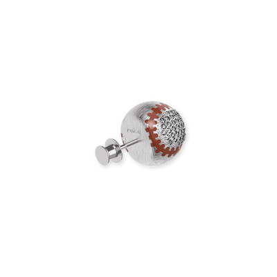 Broche balle 'The Baseball', pavé de diamants blancs
