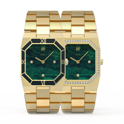 Octagonal Diamond Couple Watches