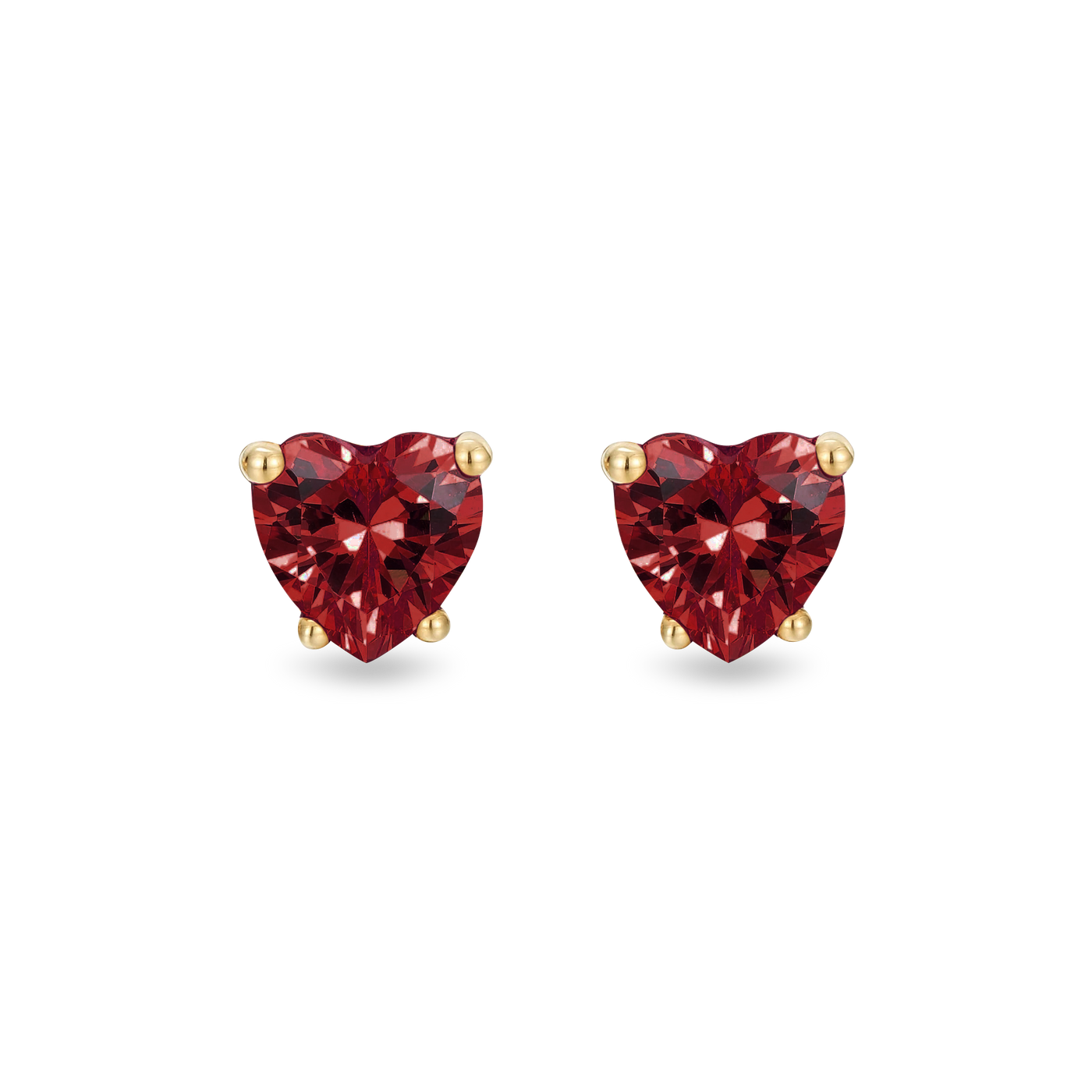 Heart Shaped Gemstone Stud Earrings