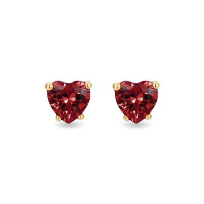 Heart Shaped Gemstone Stud Earrings