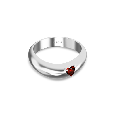 Heart Gemstone Promise Dome Ring