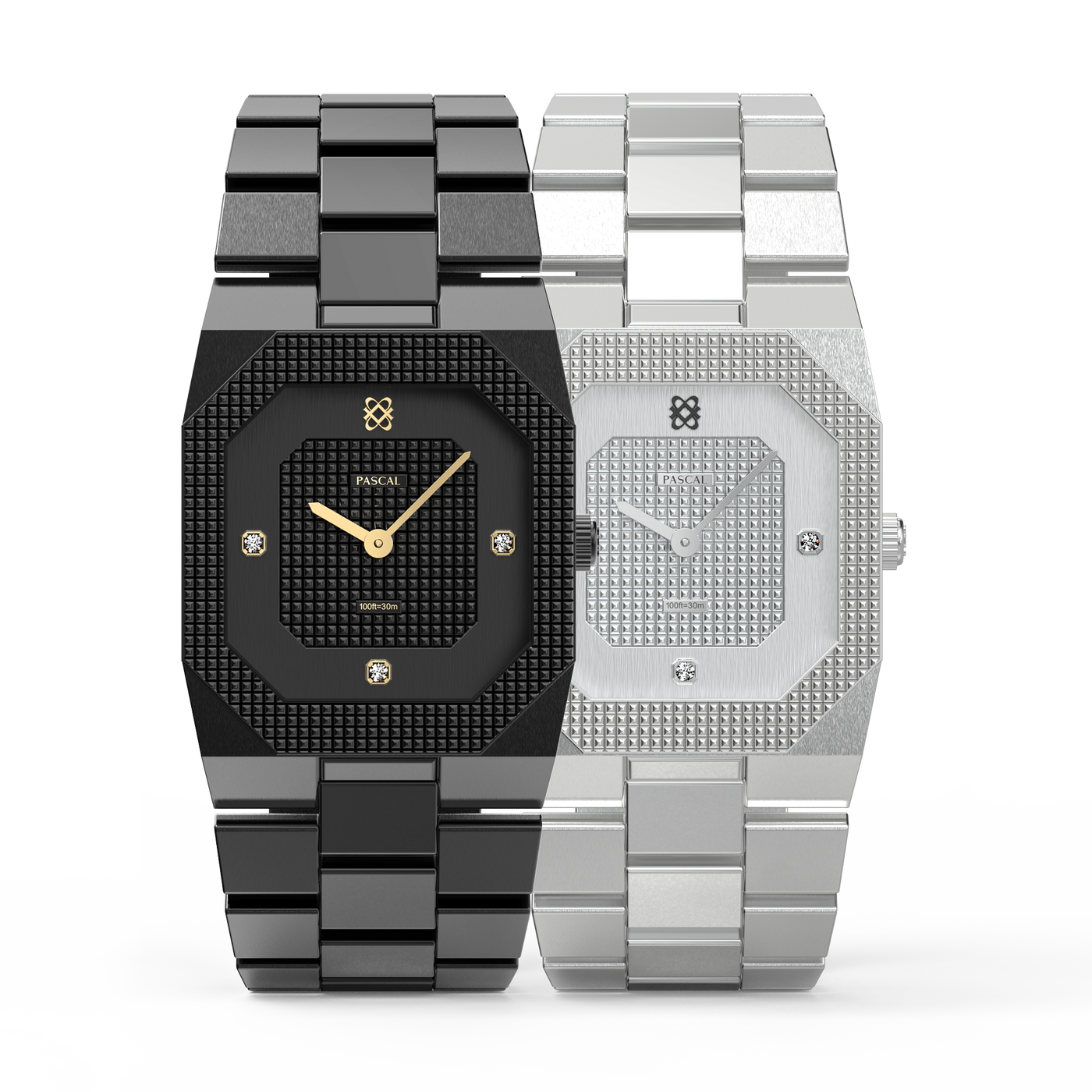 Octagonal Diamond Couple Watches