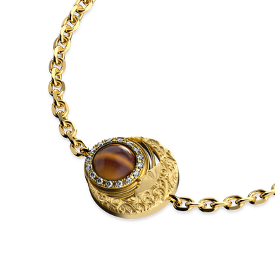 'The Spiritual' Moon Bracelet, White Diamond Halo