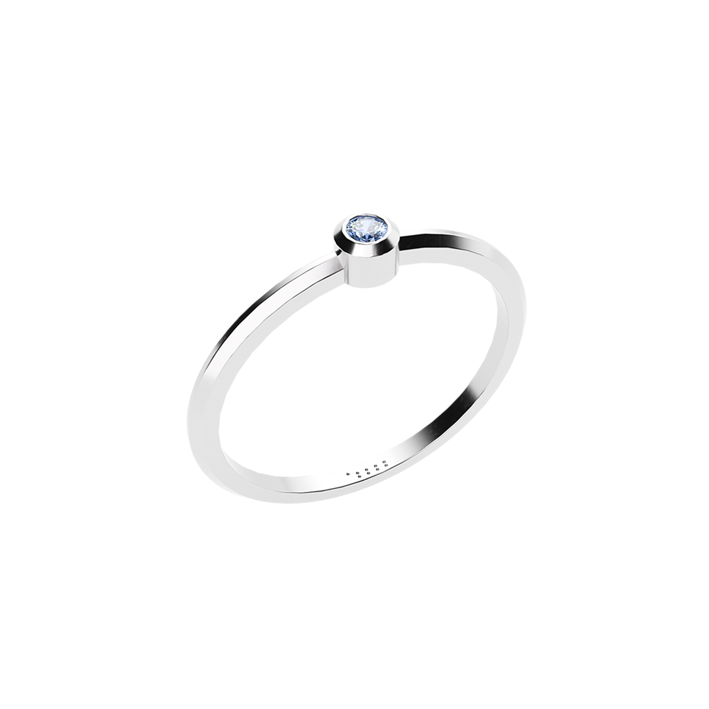 Bague en diamant empilé de couleur argent