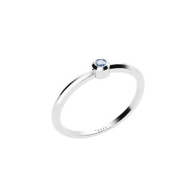 Bague en diamant empilé de couleur argent