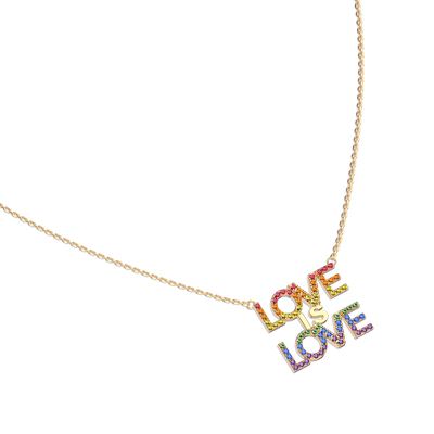 'Pride' LOVE IS LOVE Gemstone Necklace