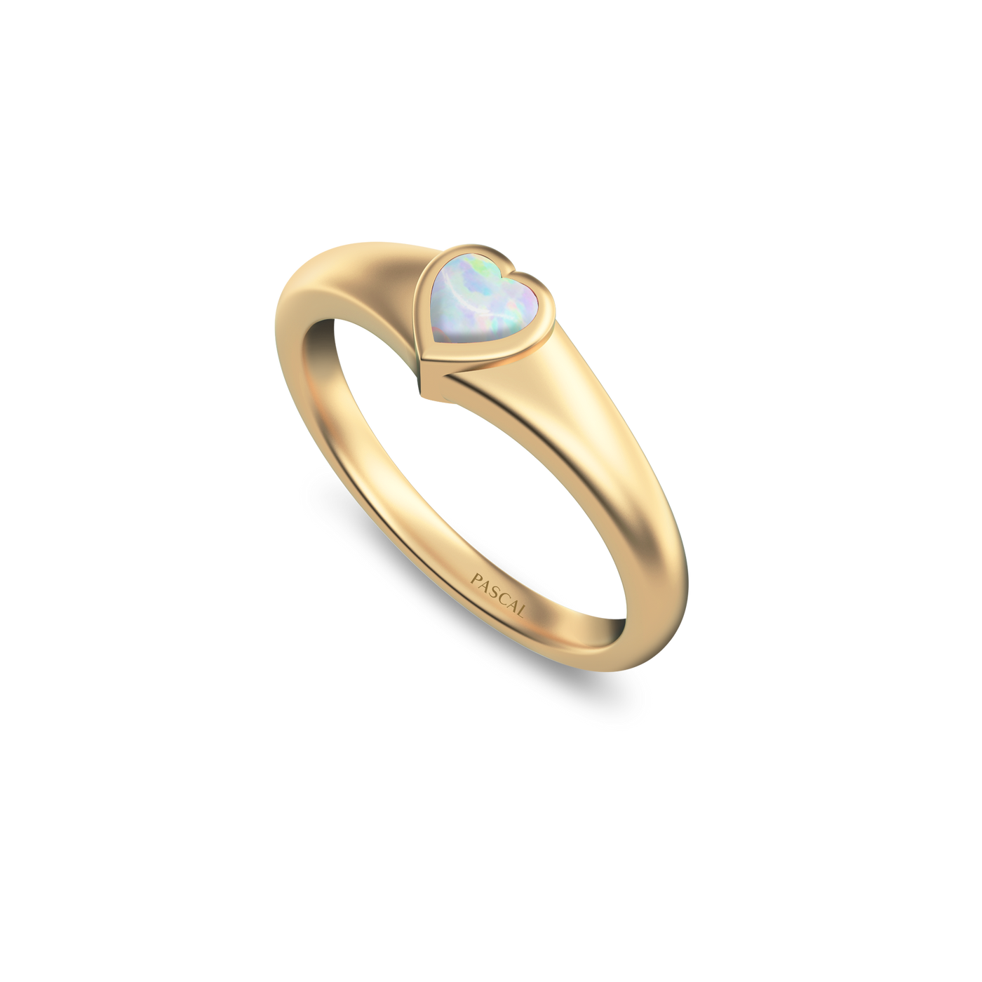 Heart Gemstone Promise Signet Ring