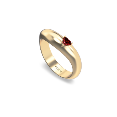 Heart Gemstone Promise Dome Ring