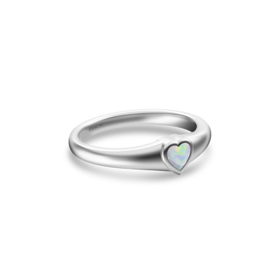 Heart Gemstone Promise Signet Ring