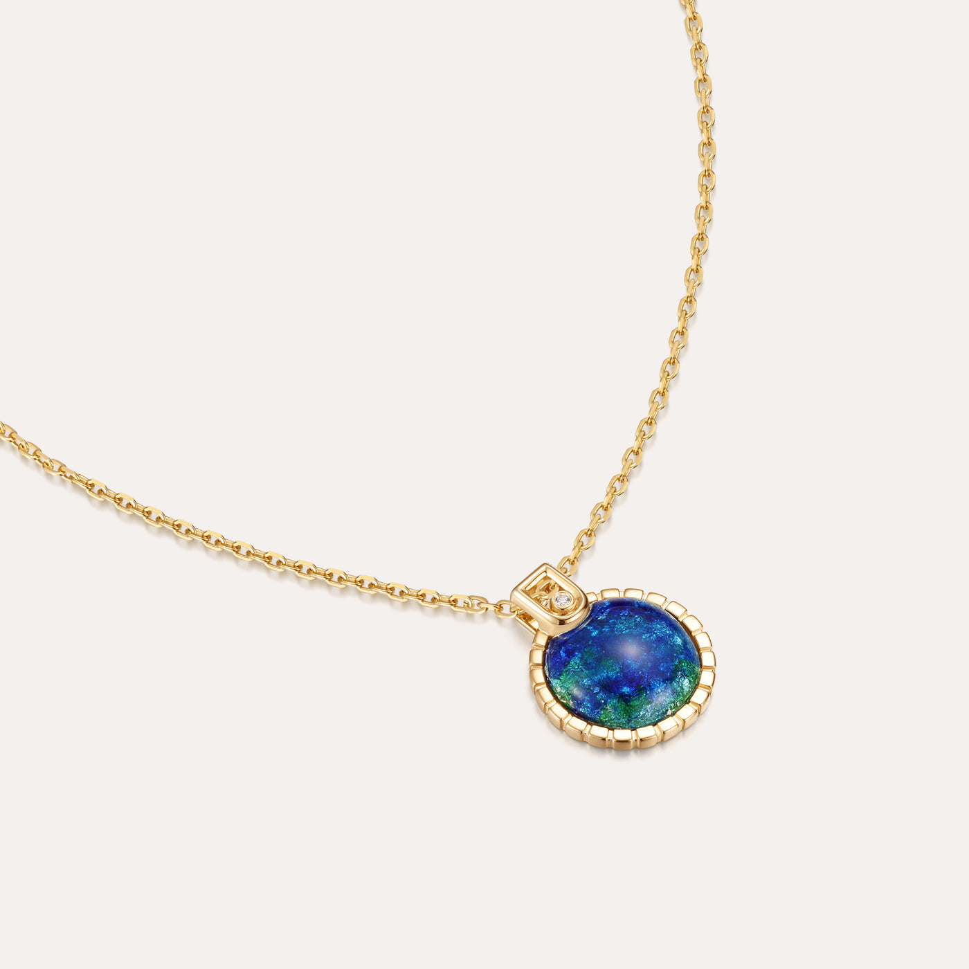 ‘Universe’ Enamel Diamond Necklace, Round