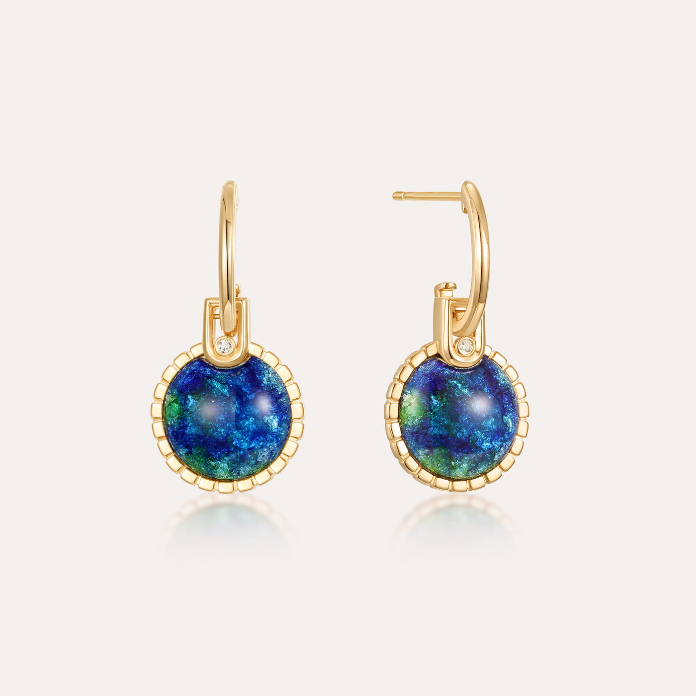 ‘Universe’ Enamel Diamond Earrings, Round