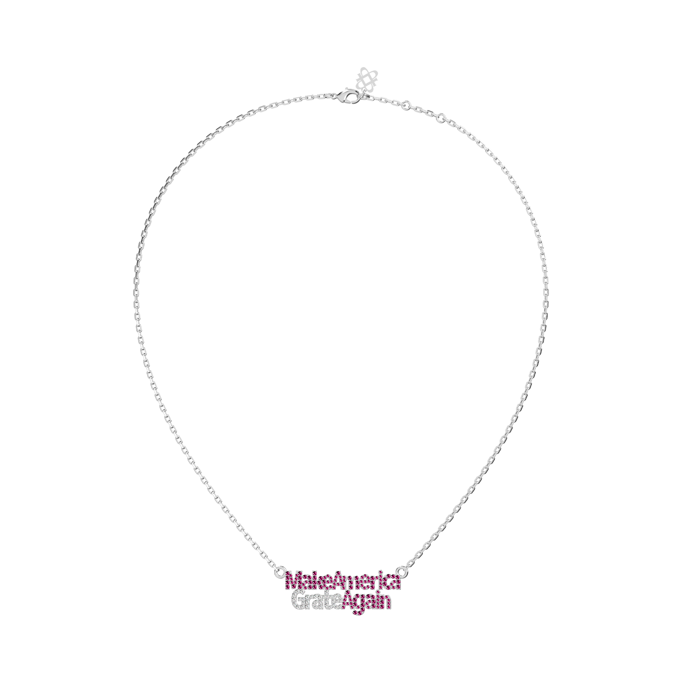 'Political Pop' Gemstone Diamond Slogan Necklace