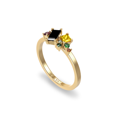 Bague de promesse colorée 