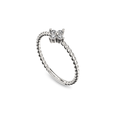 Anillo de banda de diamante Pave biselado