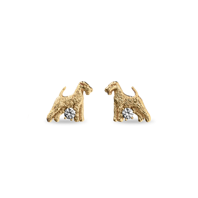 'Airedale Terrier' Diamond Earrings