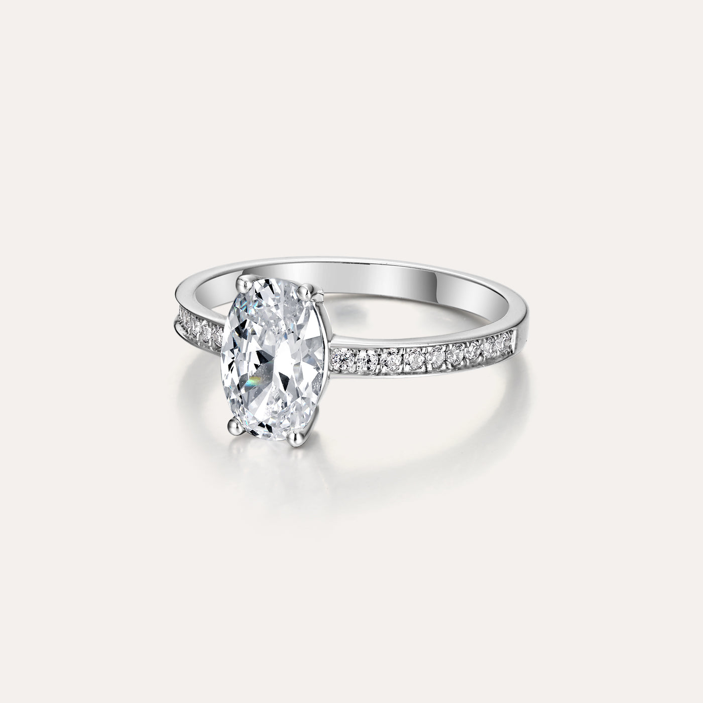 Solitaire Oval Cut Diamond Eternity Ring