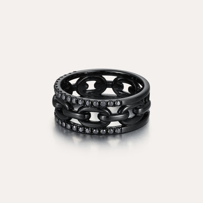Fusion-Ring mit schwarzem Diamanten