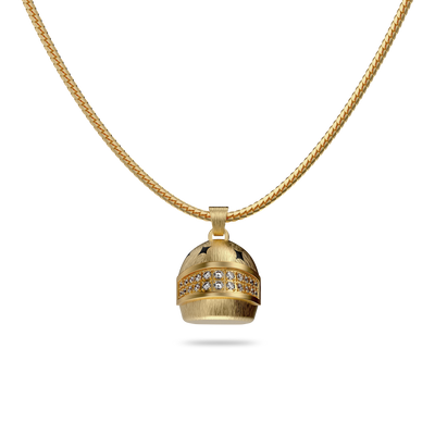 The Speed Helmet Pendant, White Diamond Pavé - PASCAL#color_18k-yellow-gold-vermeil-white-diamond
