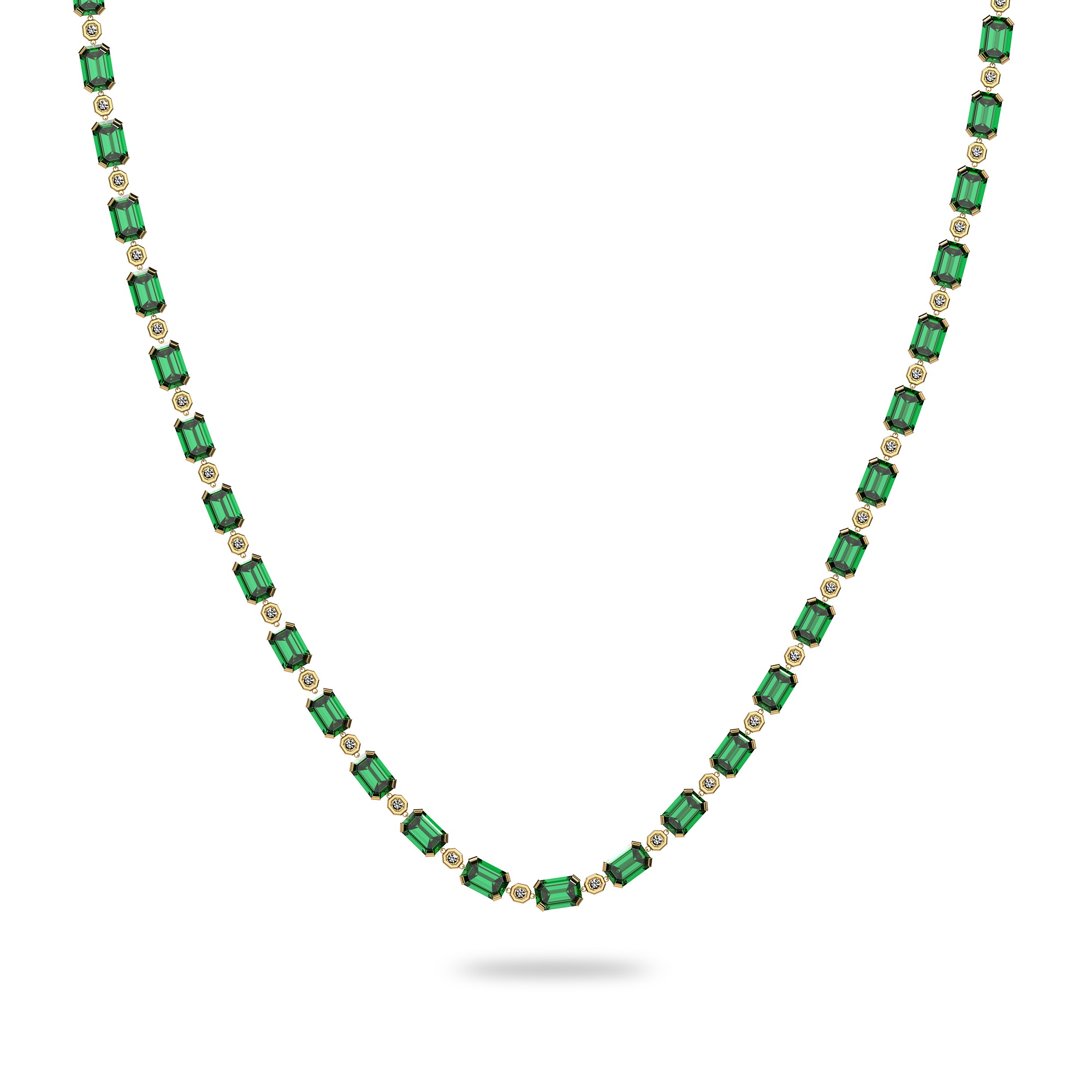 Coastal Oasis Multigem Diamond Necklace - PASCAL#color_18k-yellow-gold-vermeil-green