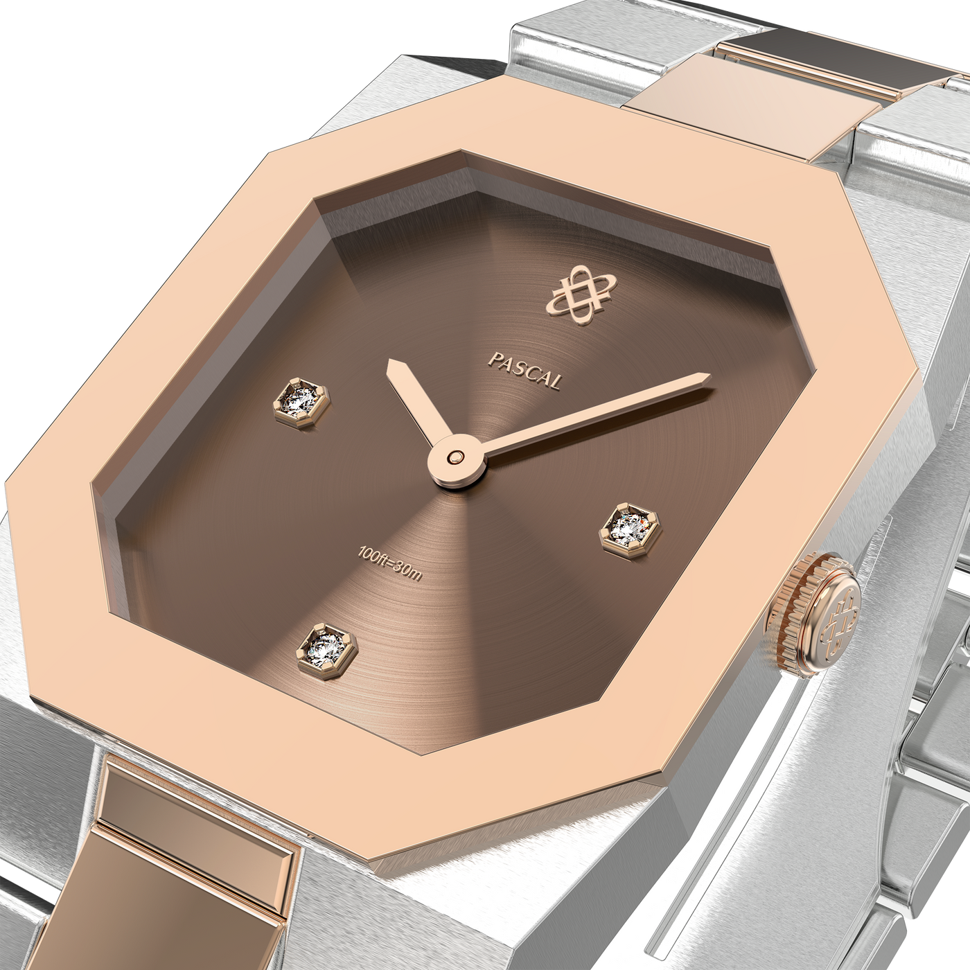 Reloj de diamante clásico octagonal
