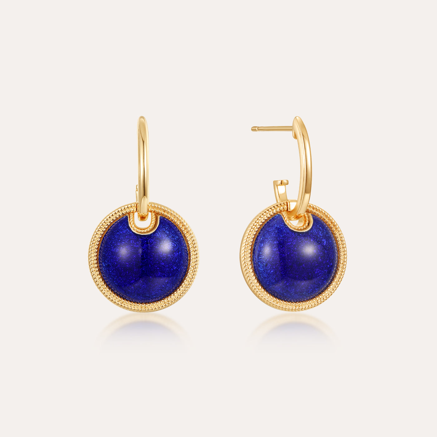 ‘Universe’ Enamel Rope Earrings, Round