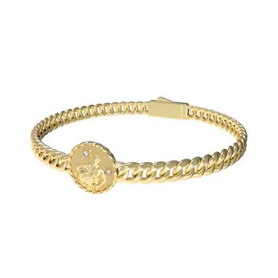 Aquarius Amulet Cuban Bracelet