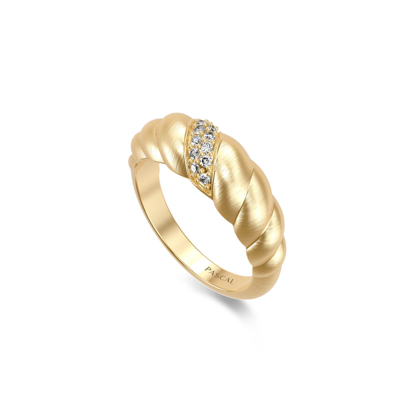 Croissant Diamond Dome Ring