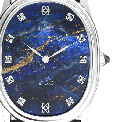 Montre ovale à bulles et diamants 