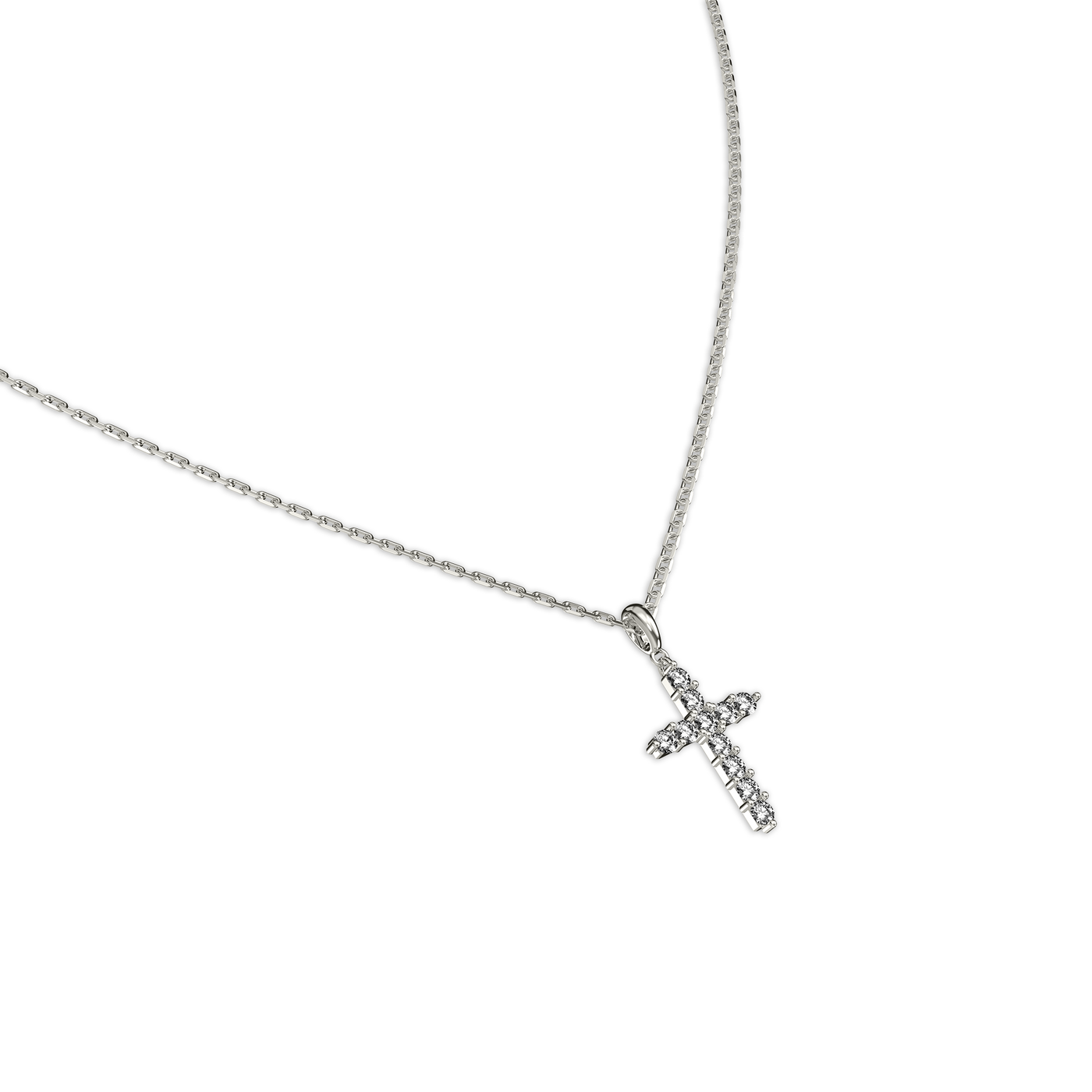 Pendentif croix diamant serti griffes 