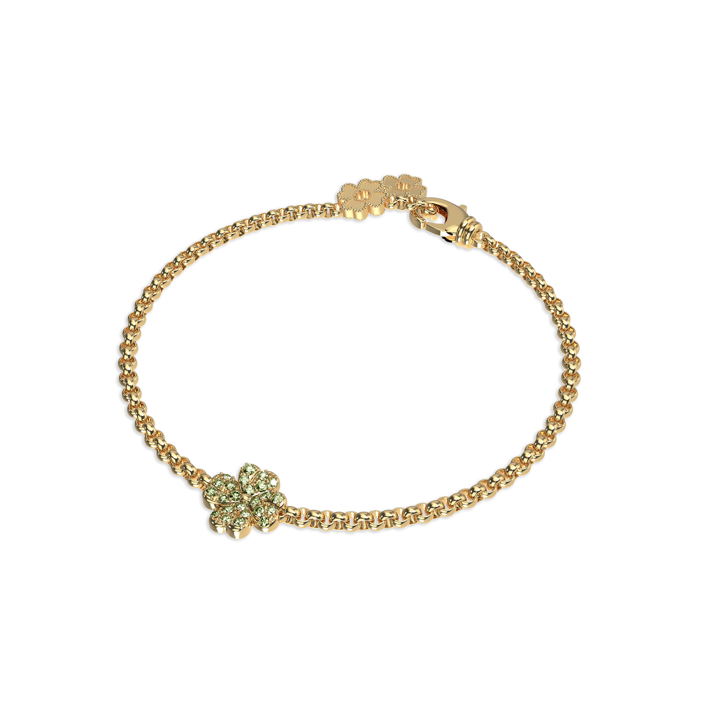 'Lucky Clover' Fancy Diamond Bracelet, 3 motifs