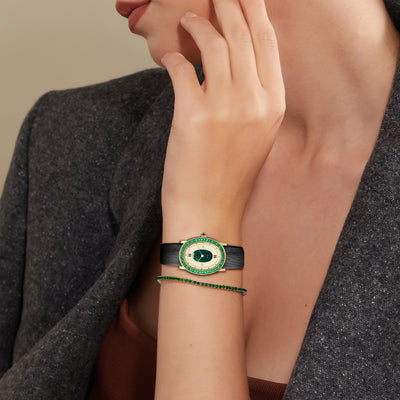 Coffret cadeau montre et bracelet à diamants ovales Halo 