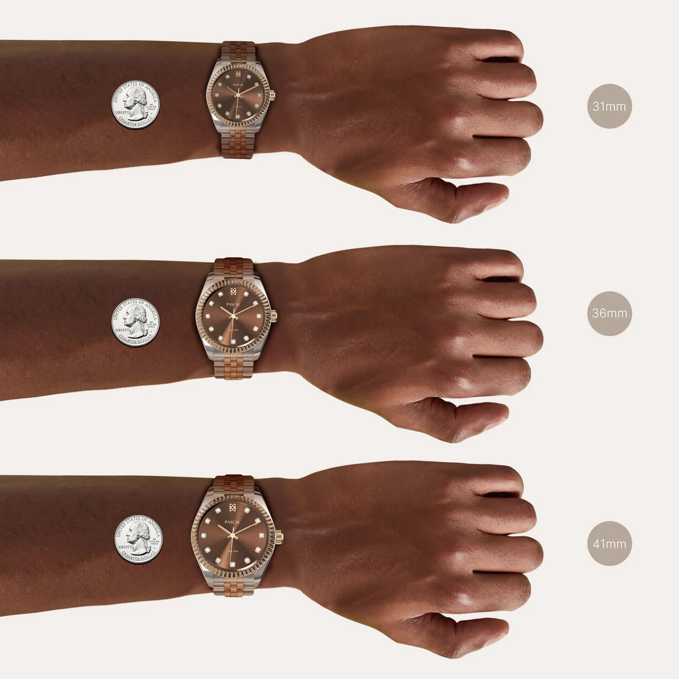 Reloj Pascal Royal Luxe con diamantes (bisel de algodón de azúcar)