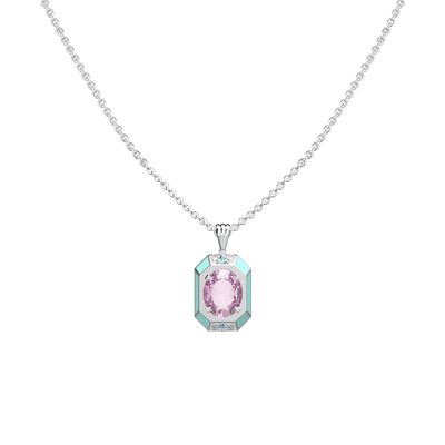 Artdeco Prism Diamond Pendant (Blue & Pink)