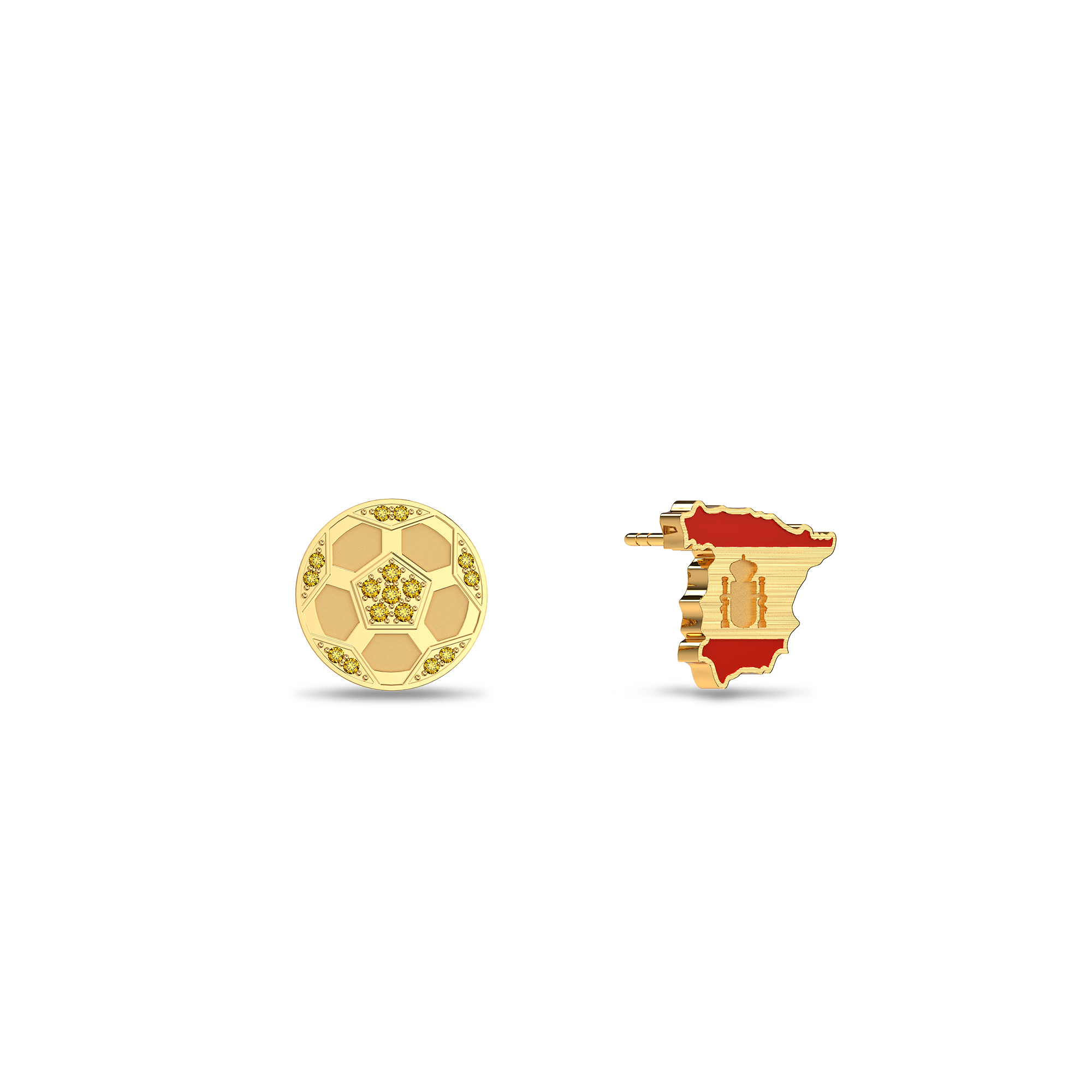 'World Cup 26' Diamond Earrings, Spain