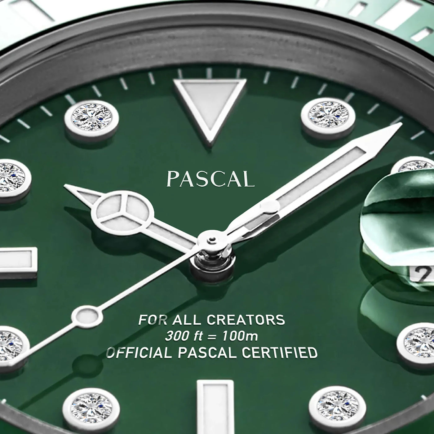 Orologio Pascal Royal Luxe con diamanti (lunetta verde)