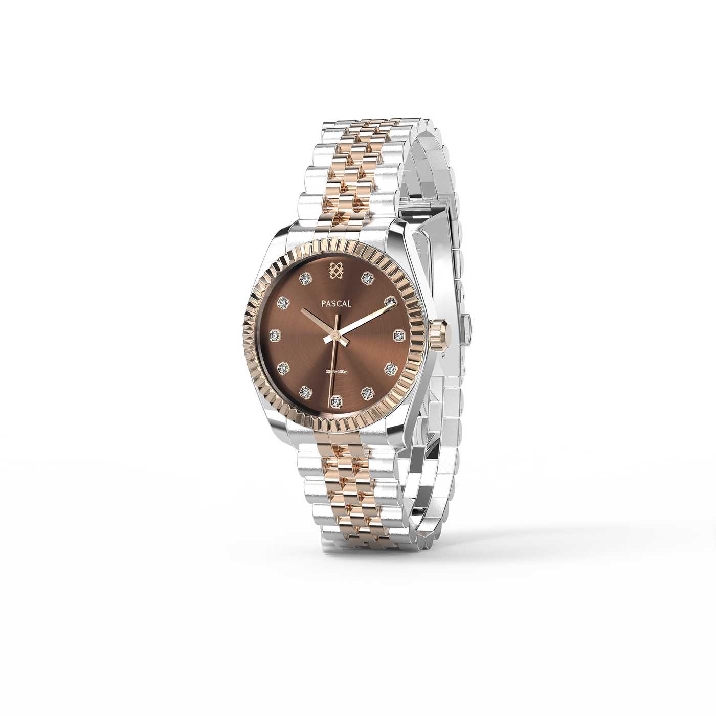 Coffret cadeau montre et bracelet en diamant classique intemporel 