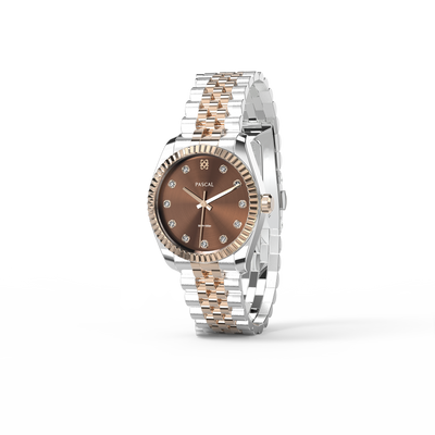 Coffret cadeau montre et bracelet en diamant classique intemporel 