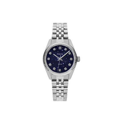 Timeless Classic Diamond Wacth in Navy Blue - PASCAL#dial-size_31-mm