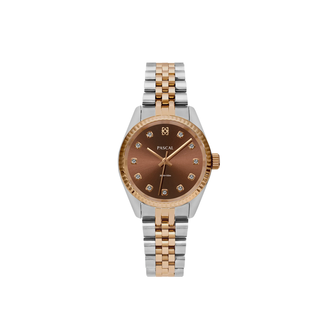 Timeless Classic Diamond Watch: Cocoa Brown Watch | PASCAL display picture 1