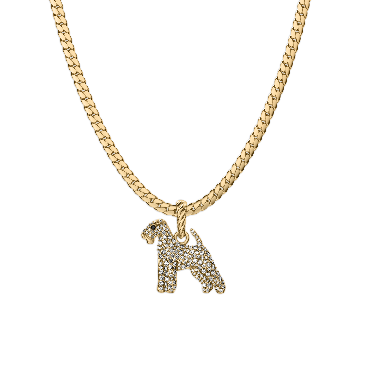 'Airedale Terrier' Pavé Diamond Pendant