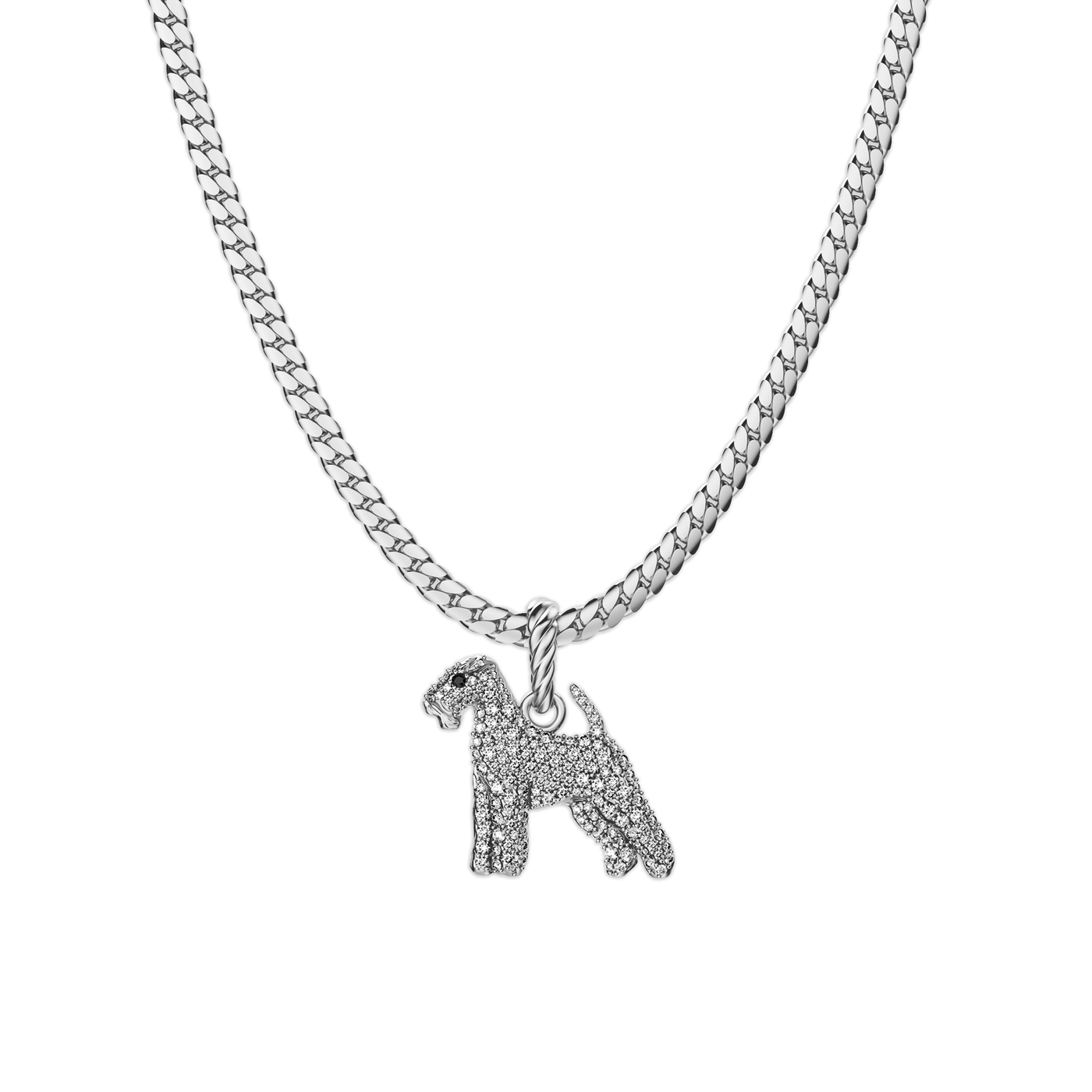 'Airedale Terrier' Pavé Diamond Pendant