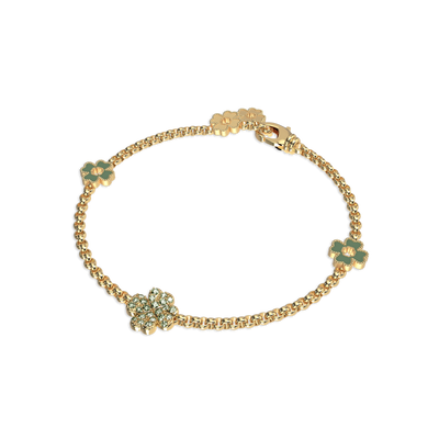 'Lucky Clover' Fancy Diamond Bracelet, 5 motifs