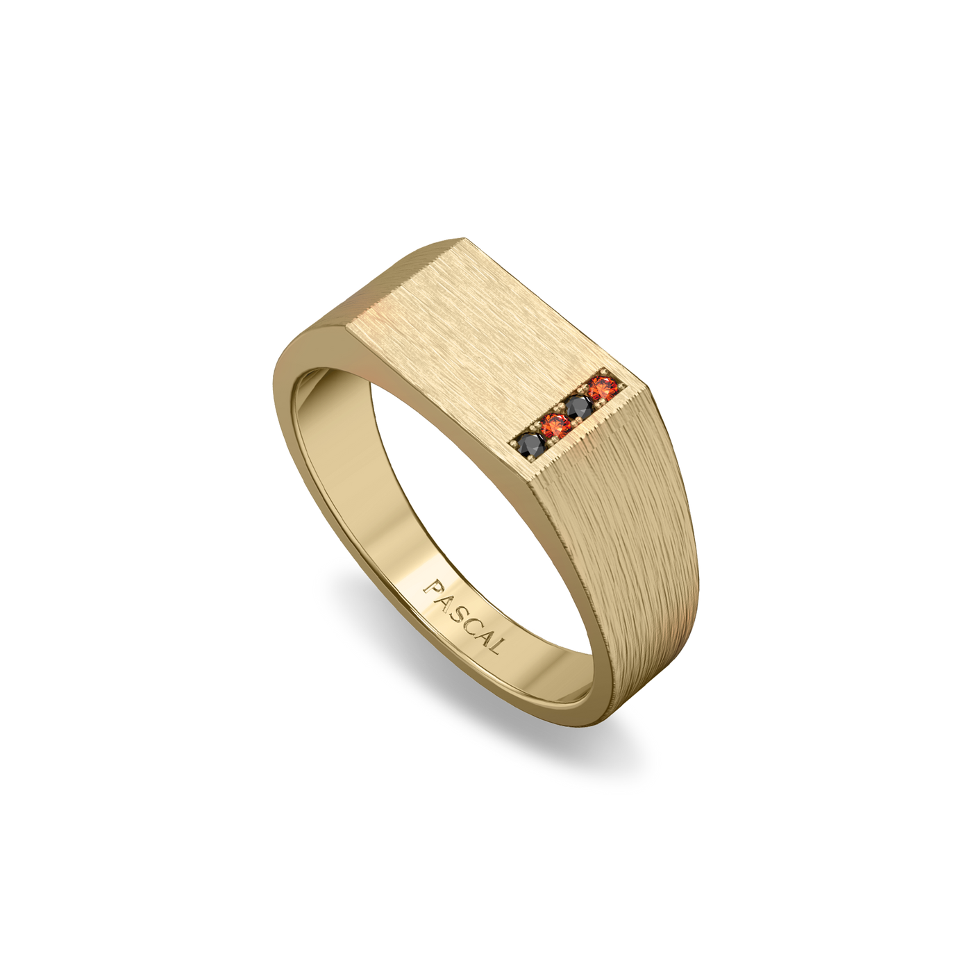 'Halloween' Geo linear Gemstone Signet Ring