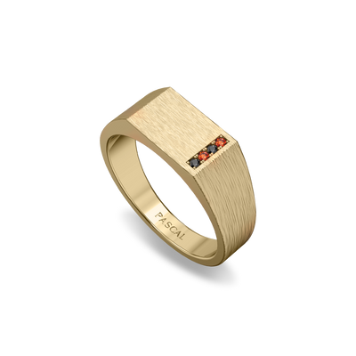 'Halloween' Geo linear Diamond Signet Ring