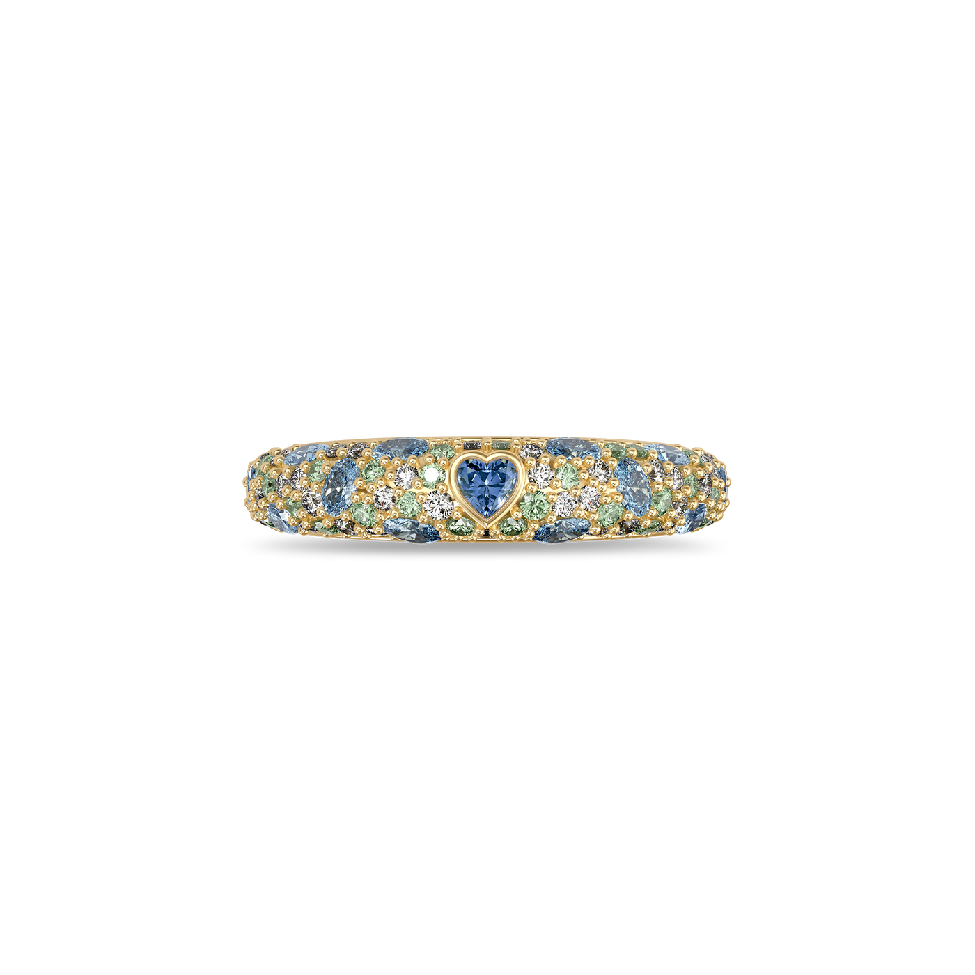 Dreamy Heart Pave Diamond Dome Ring