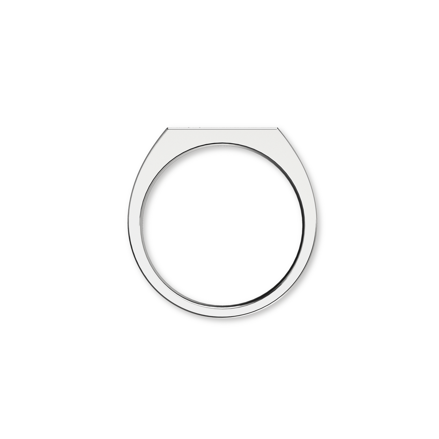 Thin Geo Diamond Signet Ring