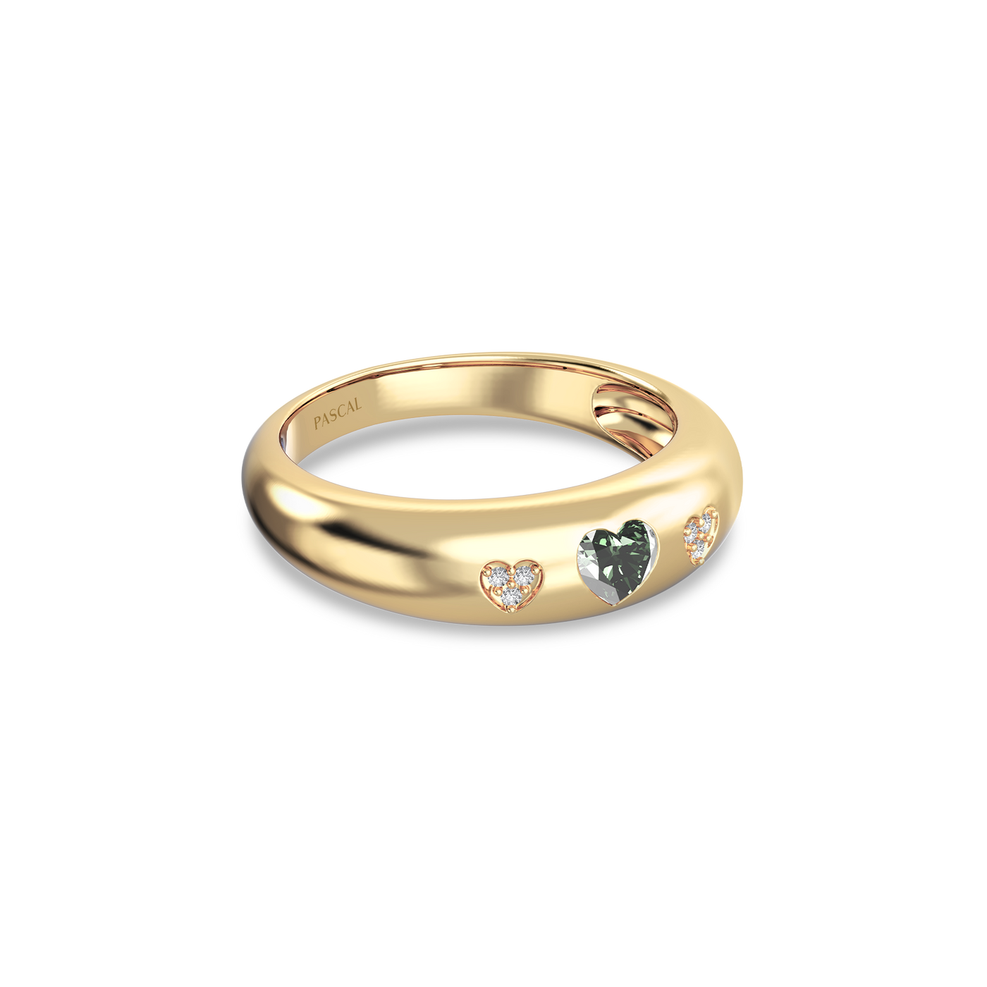 Guardian Heart Gemstone Diamond Promise Ring