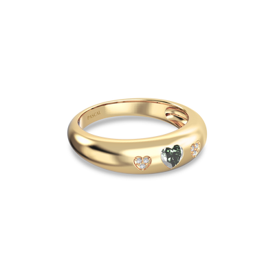 Guardian Heart Gemstone Diamond Promise Ring