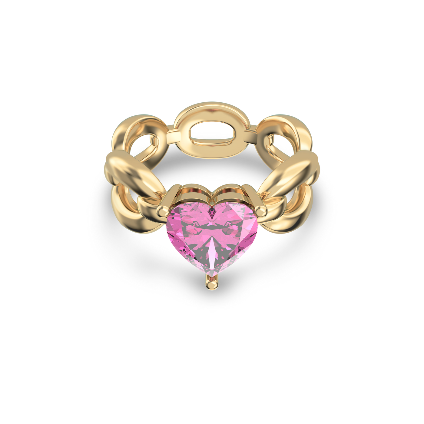 Heart Gemstone Promise Chain Ring